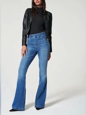 SPANX Blue High-Rise Flare Jeans NWOT